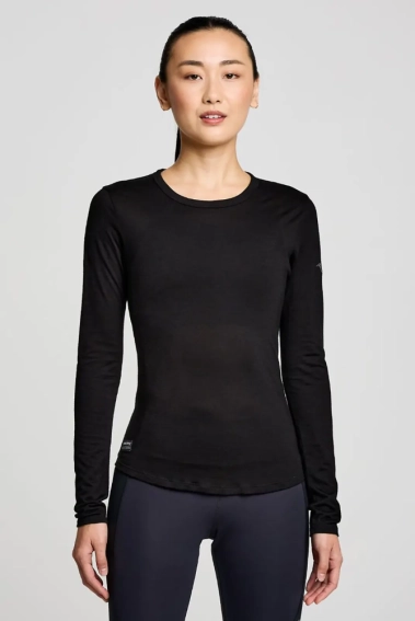 Футболка Saucony PEREGRINE MERINO LONG SLEEVE 800470-BK фото 1 — интернет-магазин Tapok