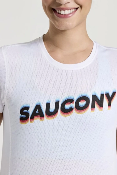 Футболка Saucony STOPWATCH GRAPHIC SHORT SLEEVE 800372-WHA2 фото 3 — интернет-магазин Tapok