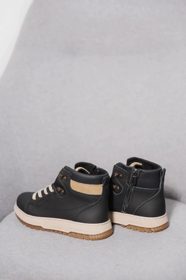 Подростковые ботинки кожаные зимние черные-матовые CrosSAV 322 фото 3 — интернет-магазин Tapok