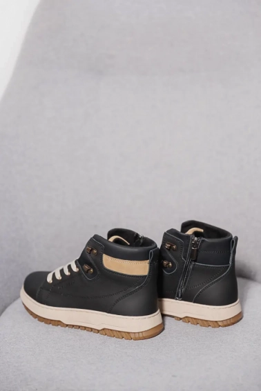 Подростковые ботинки кожаные зимние черные-матовые CrosSAV 322 фото 4 — интернет-магазин Tapok