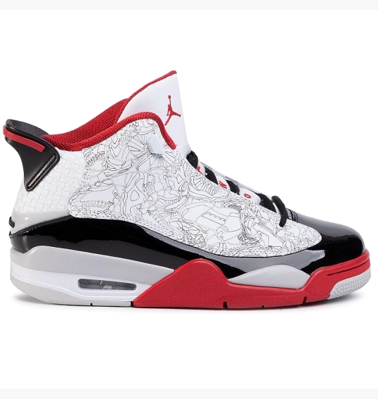 Кроссовки Air Jordan Dub Zero White/Varsity Red/Neutral Grey/Black 311046-116 фото 2 — интернет-магазин Tapok