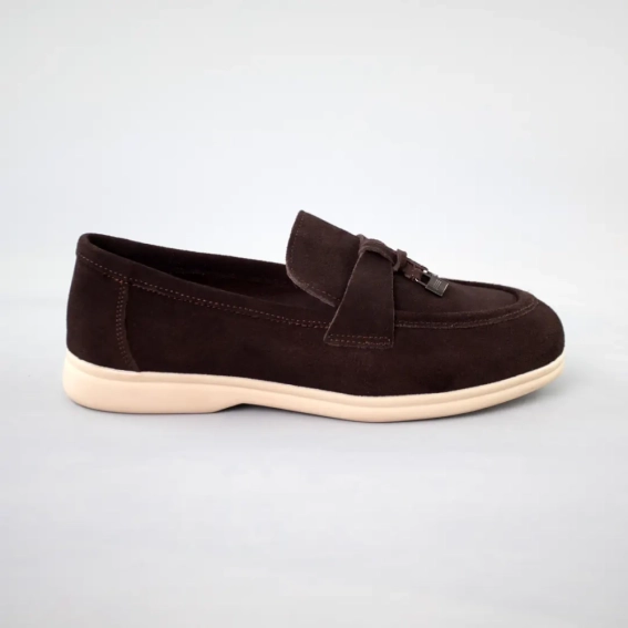 Лоферы женские замшевые 589231 Темно-коренные фото 1 — интернет-магазин Tapok