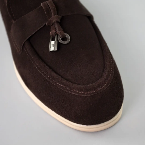 Лоферы женские замшевые 589231 Темно-коренные фото 4 — интернет-магазин Tapok