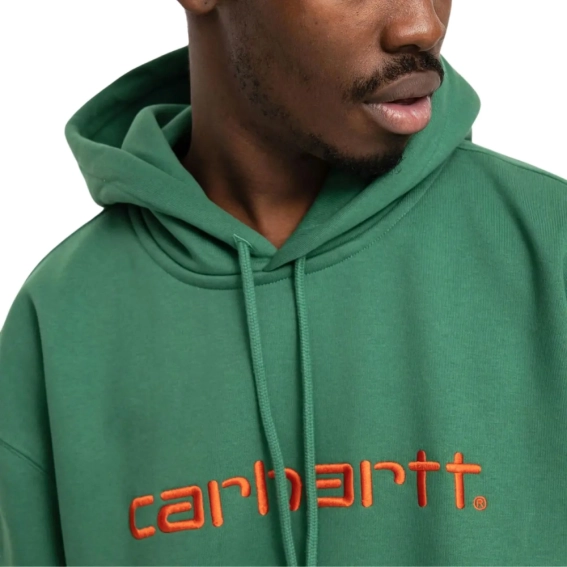 Толстовка Carhartt WIP Hooded Carhartt Sweat I030230 BONSAI/BRICK фото 3 — интернет-магазин Tapok