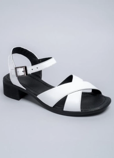 Босоножки женские кожаные 343048  Fashion Белый