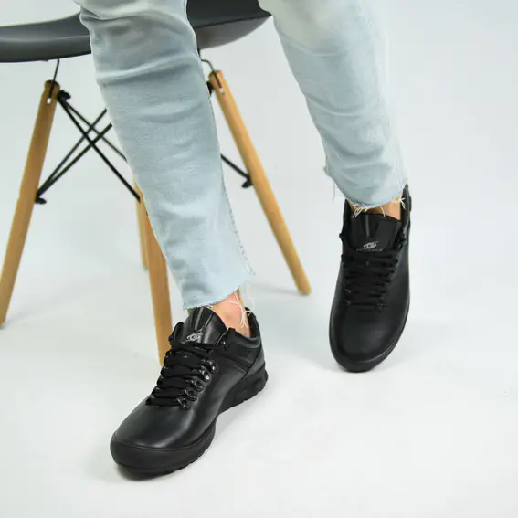 Кросівки чоловічі шкіряні  560152 Чорні фото 2 — інтернет-магазин Tapok