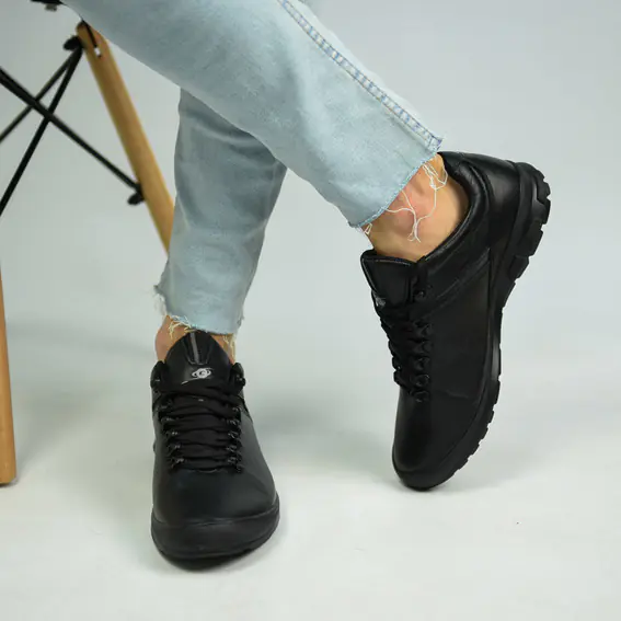 Кросівки чоловічі шкіряні  560152 Чорні фото 3 — інтернет-магазин Tapok