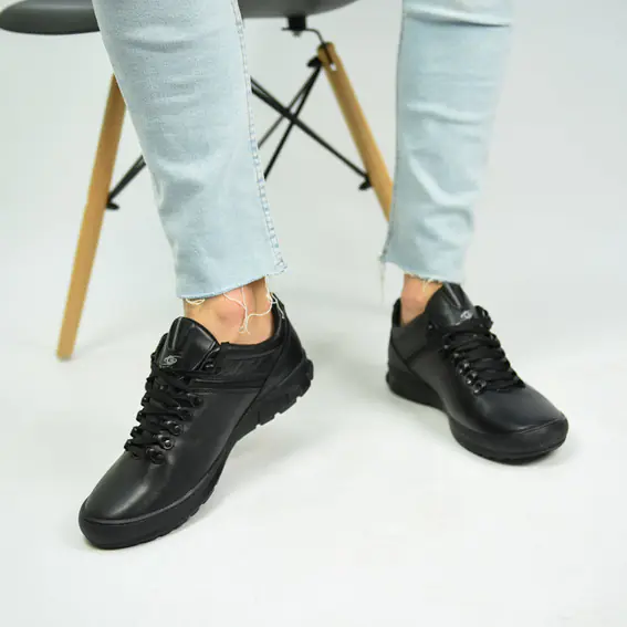 Кросівки чоловічі шкіряні  560152 Чорні фото 4 — інтернет-магазин Tapok