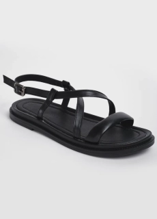 Босоножки женские кожаные 343633  Fashion Черный