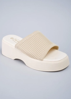 Шлепанцы женские 343417  Fashion Бежевый