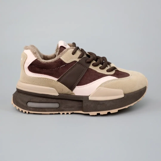 Кросівки жіночі утеплені 589530 Бежеві коричневі фото 1 — інтернет-магазин Tapok