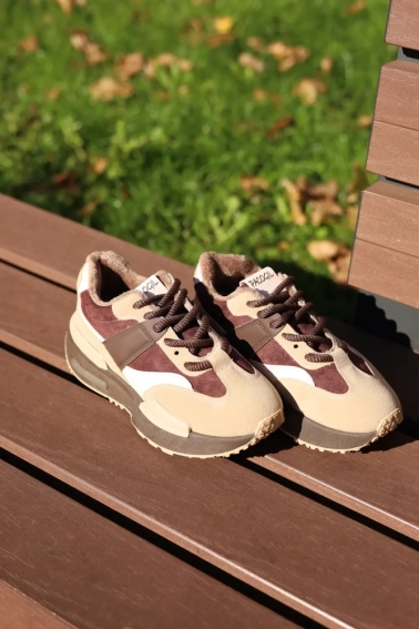 Кросівки жіночі утеплені 589530 Бежеві коричневі фото 10 — інтернет-магазин Tapok