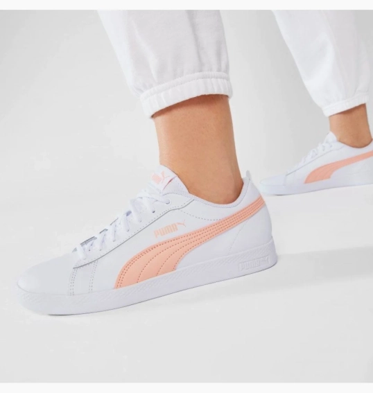 Кроссовки Puma Smash v2 L белые персиковые 365208 26 фото 4 — интернет-магазин Tapok