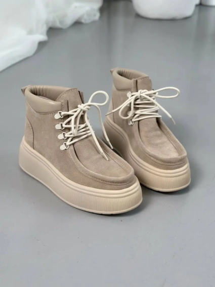 Черевики женские замшевые песочные демисезонные фото 19 — интернет-магазин Tapok