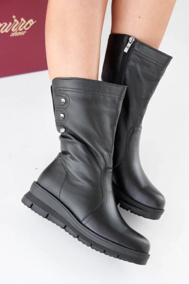 Жіночі черевики шкіряні зимові чорні Emirro 243 Ванеса фото 6 — інтернет-магазин Tapok
