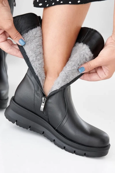 Жіночі черевики шкіряні зимові чорні Emirro 243 Ванеса фото 7 — інтернет-магазин Tapok