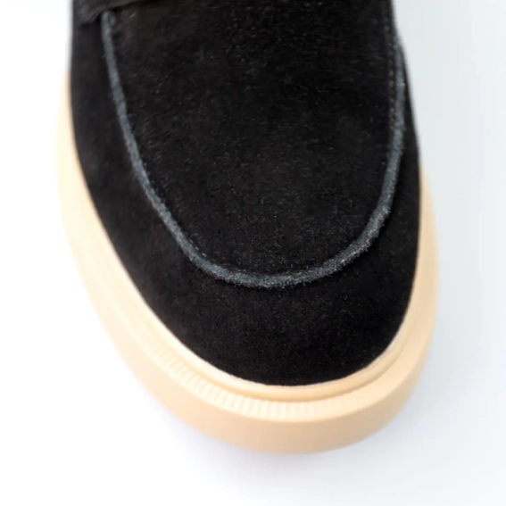 Лоферы женские замшевые 590138 Черные фото 4 — интернет-магазин Tapok