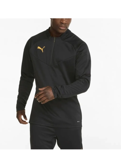 Кофта мужская Puma individualFinal 1/4 Zip Trai Black-Neon Citrus фото 3 — интернет-магазин Tapok