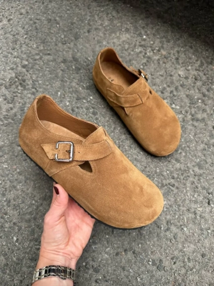 Клогі жіночі замшеві колір тофі закриті фото 9 — інтернет-магазин Tapok