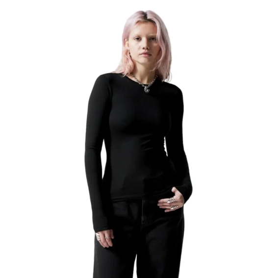 Лонгслив H&amp;M Slim Fitted Long Sleeve Black 1141162001 L 1141162001 фото 2 — интернет-магазин Tapok