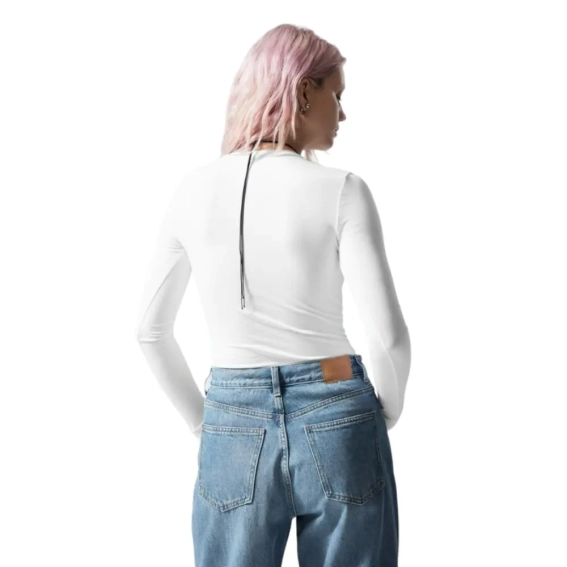 Лонгслив H&amp;M Slim Fitted Long Sleeve White 1141162002 L 1141162002 фото 4 — интернет-магазин Tapok