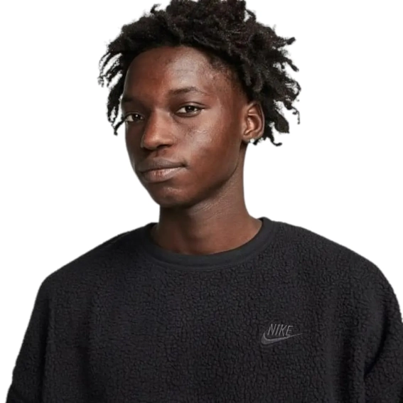 Свитшот Nike M Club+ Sherpa Wntr Crew Black FB8378-010 M FB8378-010 фото 2 — интернет-магазин Tapok