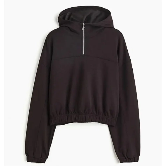 Худі H&M Zip-Top Sports Hoodie Black 1105174001 L 1105174001 фото 1 — інтернет-магазин Tapok