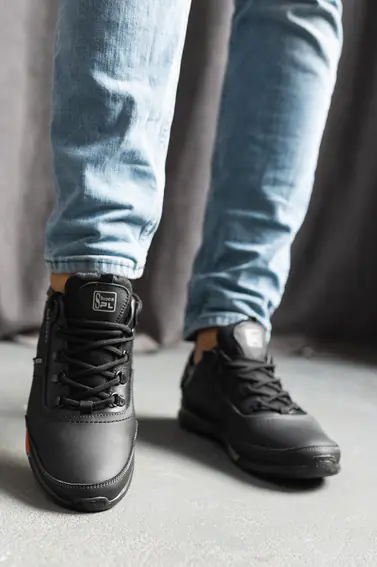 Чоловічі кросівки шкіряні весняно-осінні чорні Splinter Biom 9816 фото 3 — інтернет-магазин Tapok