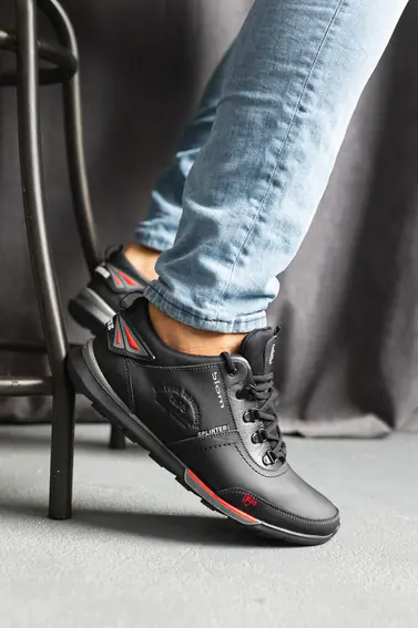 Чоловічі кросівки шкіряні весняно-осінні чорні Splinter Biom 9816 фото 5 — інтернет-магазин Tapok