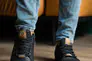 Мужские кроссовки кожаные весна/осень черные Splinter Trend 1219 Фото 2