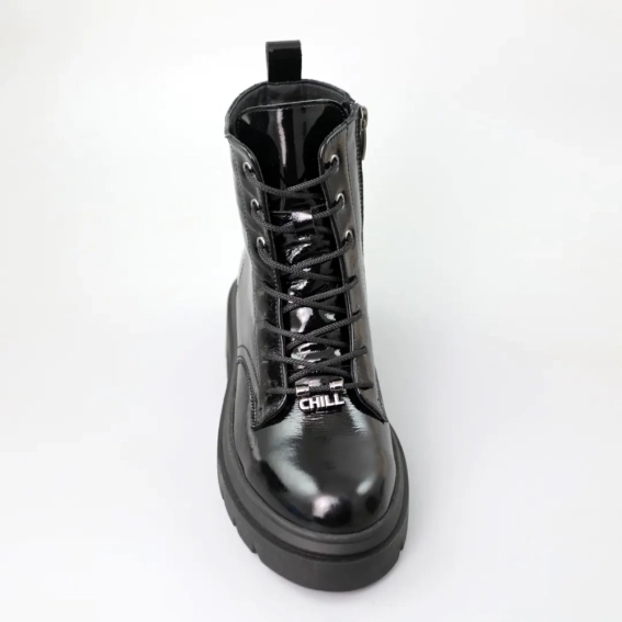 Ботинки женские кожаные мех 590638 Черные фото 2 — интернет-магазин Tapok