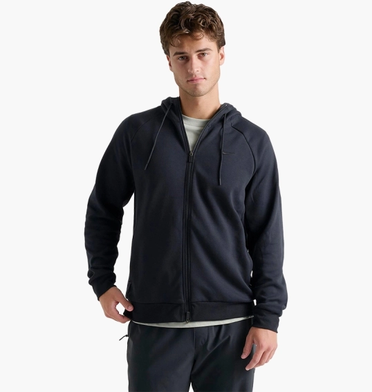 Толстовка Nike Primary Dri-Fit Uv Full-Zip Versatile Hoodie Black FZ0967-010 фото 1 — интернет-магазин Tapok