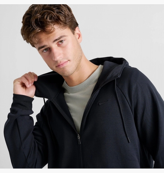 Толстовка Nike Primary Dri-Fit Uv Full-Zip Versatile Hoodie Black FZ0967-010 фото 6 — интернет-магазин Tapok