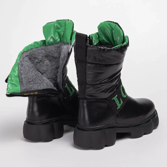 Дутики детские 342091 Fashion Черный фото 5 — интернет-магазин Tapok
