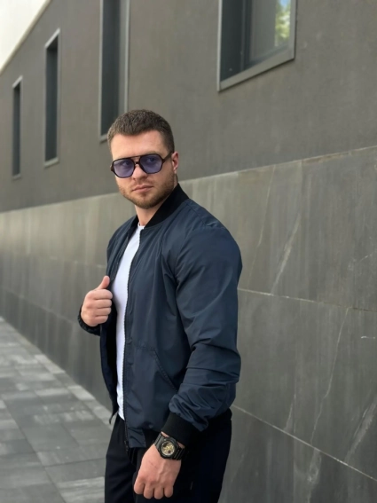 Бомбер мужской Intruder Challenge Темно-синий фото 3 — интернет-магазин Tapok