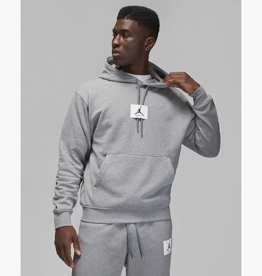 Худі Air Jordan Flight Fleece MenS Pullover Hoodie Grey DQ7338-091 фото 2 — інтернет-магазин Tapok