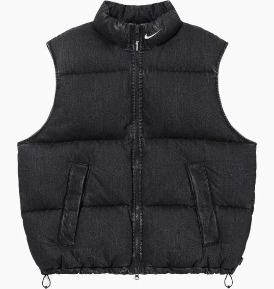 Жилетка Supreme x Nike Denim Puffer Vest Black FQ0323-010 фото 1 — інтернет-магазин Tapok