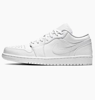 Кроссовки Jordan 1 Low Triple White Tumbled Leather 553558-130