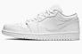 Кроссовки Jordan 1 Low Triple White Tumbled Leather 553558-130 Фото 1