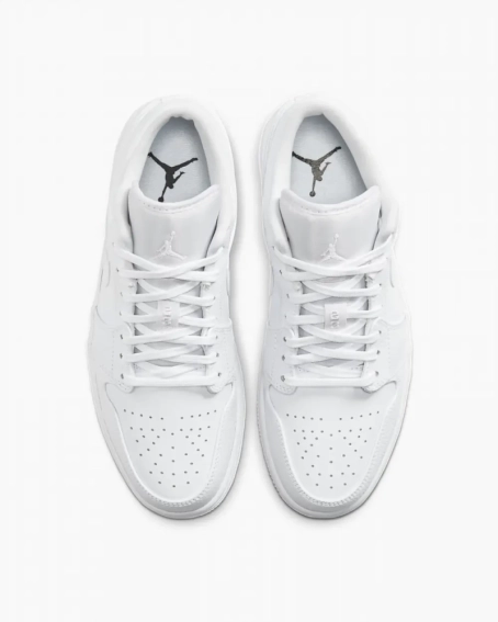 Кроссовки Jordan 1 Low Triple White Tumbled Leather 553558-130 фото 4 — интернет-магазин Tapok