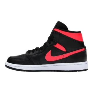 Кроссовки Jordan 1 Mid Black Siren Red (W) BQ6472-004