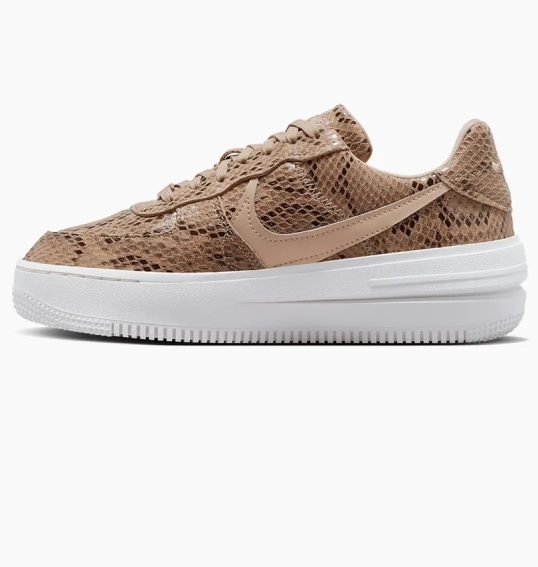 Кросівки Nike Air Force 1 PLT.AF.ORM Brown Snakeskin Print (W) FJ4965-200 фото 1 — інтернет-магазин Tapok