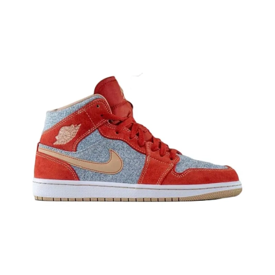 Кросівки Nike Air Jordan 1 Mid Denim Red DM4352-600 фото 2 — інтернет-магазин Tapok