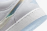 Кросівки Nike GS Air Jordan 1 Low White Ice Blue Glitter Swoosh FQ9112-100 Фото 5