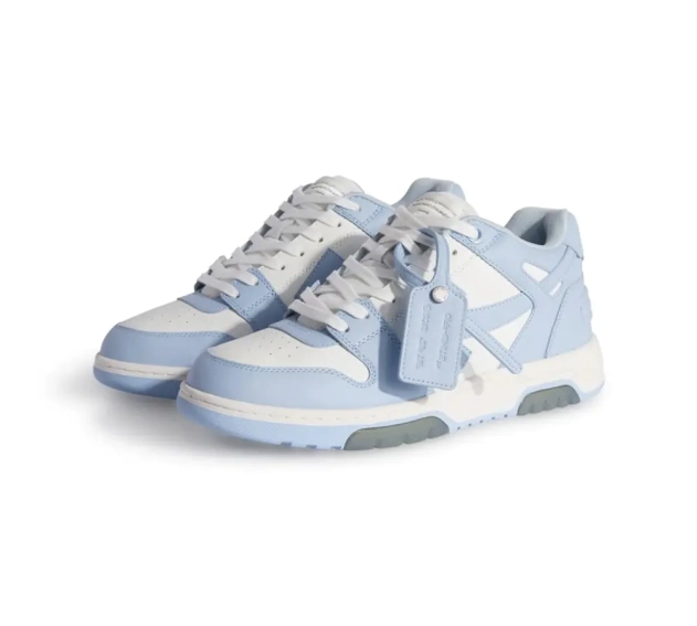 Кроссовки Off-White Out Of Office Low-Top calf leather Sneakers Light blue White OMIA189C99LEA0044001 фото 2 — интернет-магазин Tapok