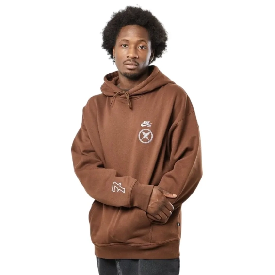 Худые Nike SB x Yuto Horigome Fleece Pullover Hoodie Brown FN0551-259 фото 1 — интернет-магазин Tapok