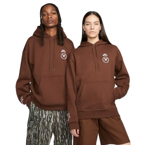 Худые Nike SB x Yuto Horigome Fleece Pullover Hoodie Brown FN0551-259 фото 2 — интернет-магазин Tapok