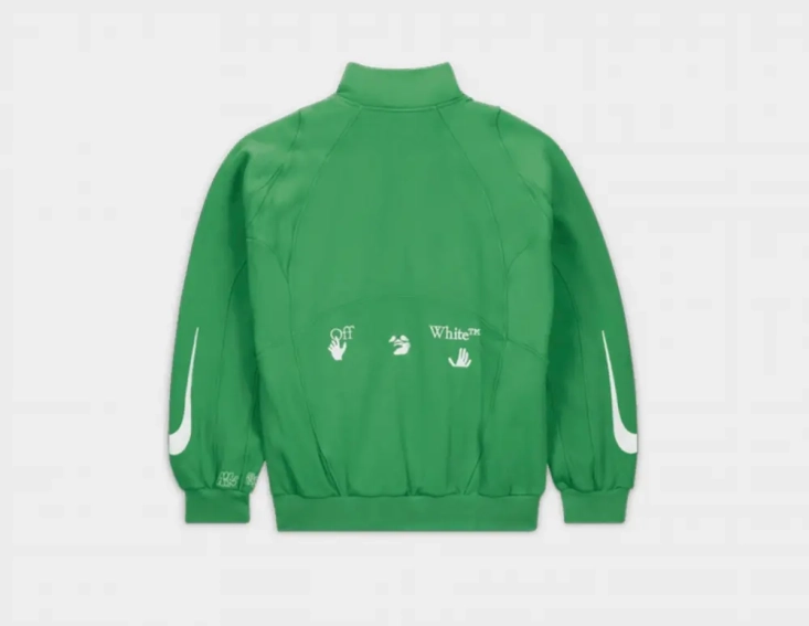 Худые Nike x Off-White MC Track Jacket Kelly Green DV4389-389 фото 2 — интернет-магазин Tapok
