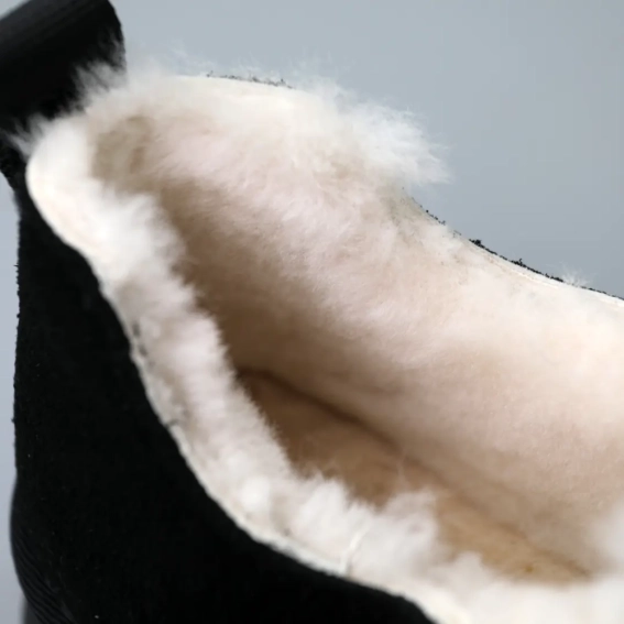 Угги женские замшевые мех 590922 Черные фото 5 — интернет-магазин Tapok