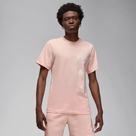 Мужская футболка NIKE M Jordan BRAND LOGO STACK SS CRW FN6027-622 фото 1 — интернет-магазин Tapok